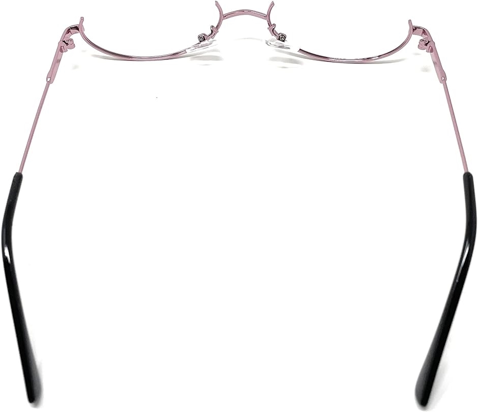 レンズなし オーバル ハーフリム 伊達メガネ 下フレーム ファッションメガネ フリーサイズ( ピンク,  Free Size)｜horikku｜04