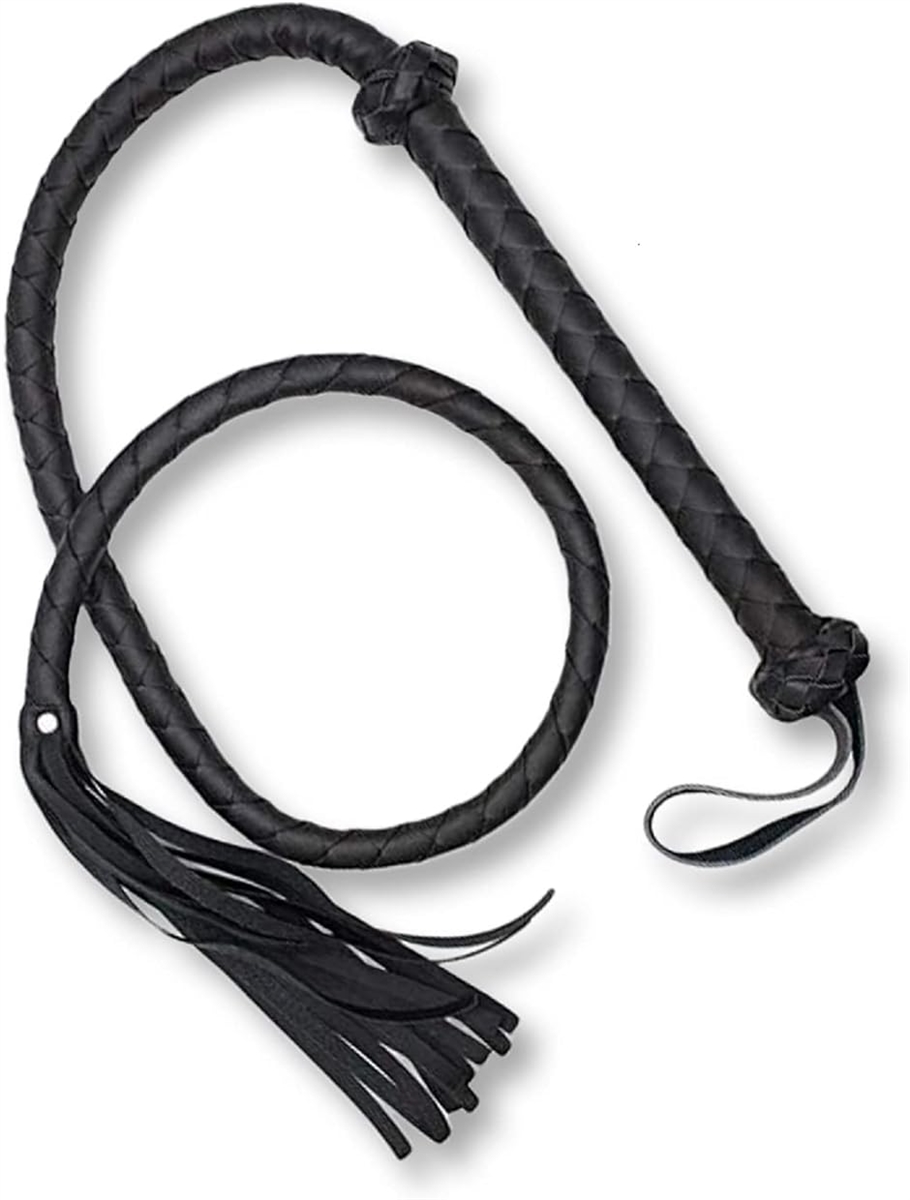 乗馬鞭 追い鞭 短鞭 ジョッキー 馬術 ゴムホイップ ロープ ムチ 馬具 乗馬用品 黒( ブラック,  S)