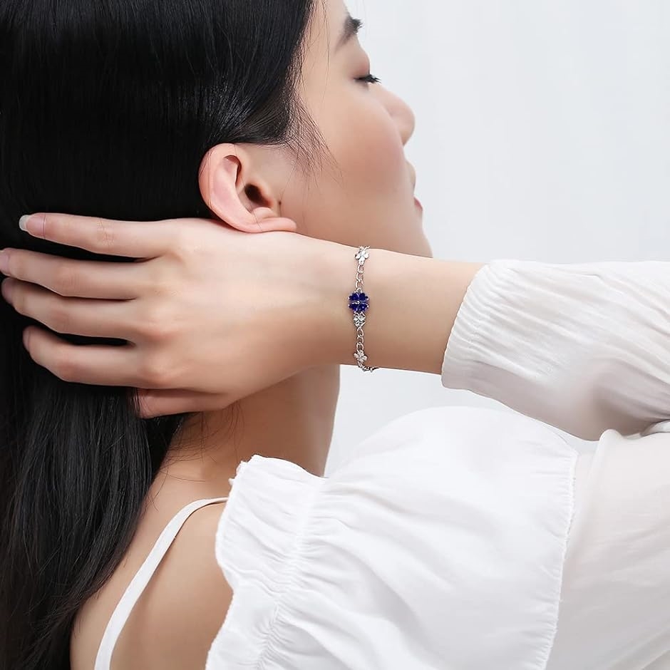 シルバー925 女性に人気 ブレスレットハート 四つ葉のクローバー