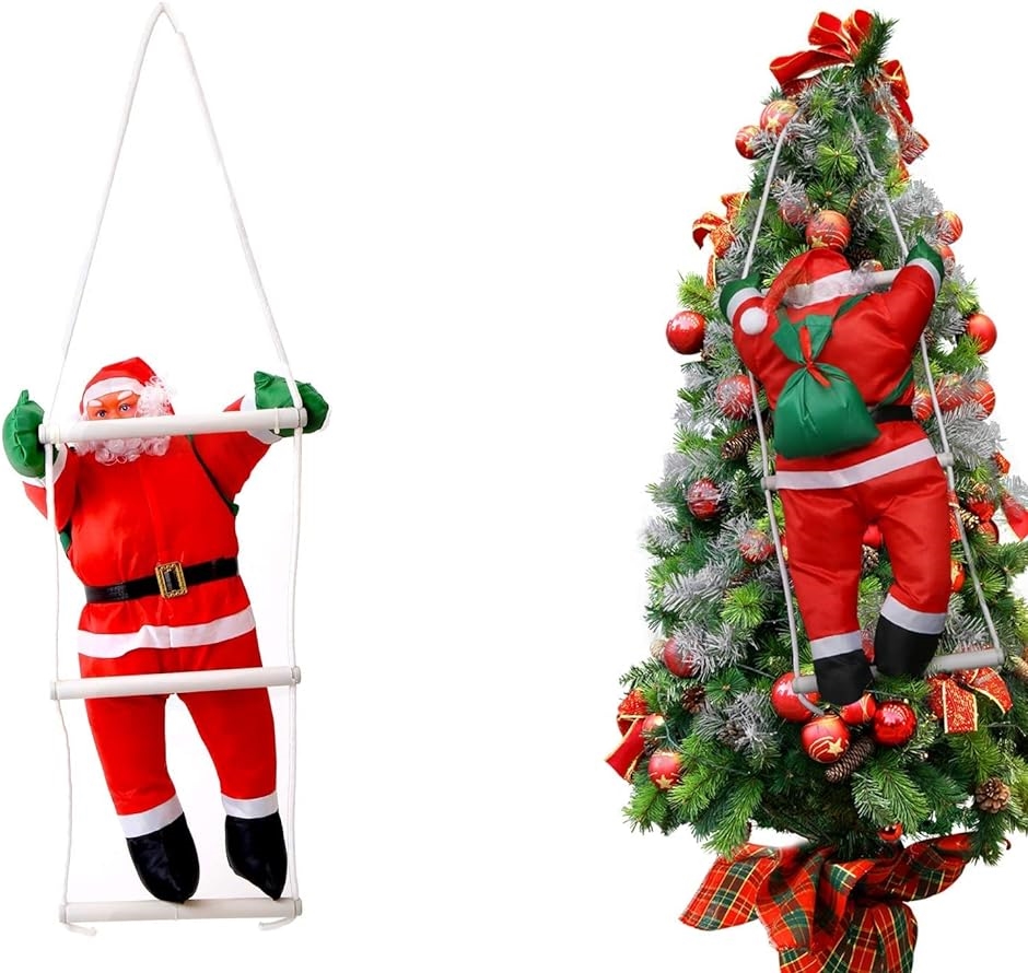 クリスマス飾り サンタはしご サンタクロース人形 壁飾り デコレーション Christmas 置物 吊り装飾用 おもちゃ( 50cm)｜horikku｜05
