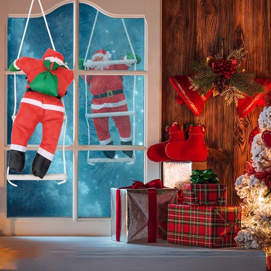 クリスマス飾り サンタはしご サンタクロース人形 壁飾り デコレーション Christmas 置物 吊り装飾用 おもちゃ( 50cm)｜horikku｜06