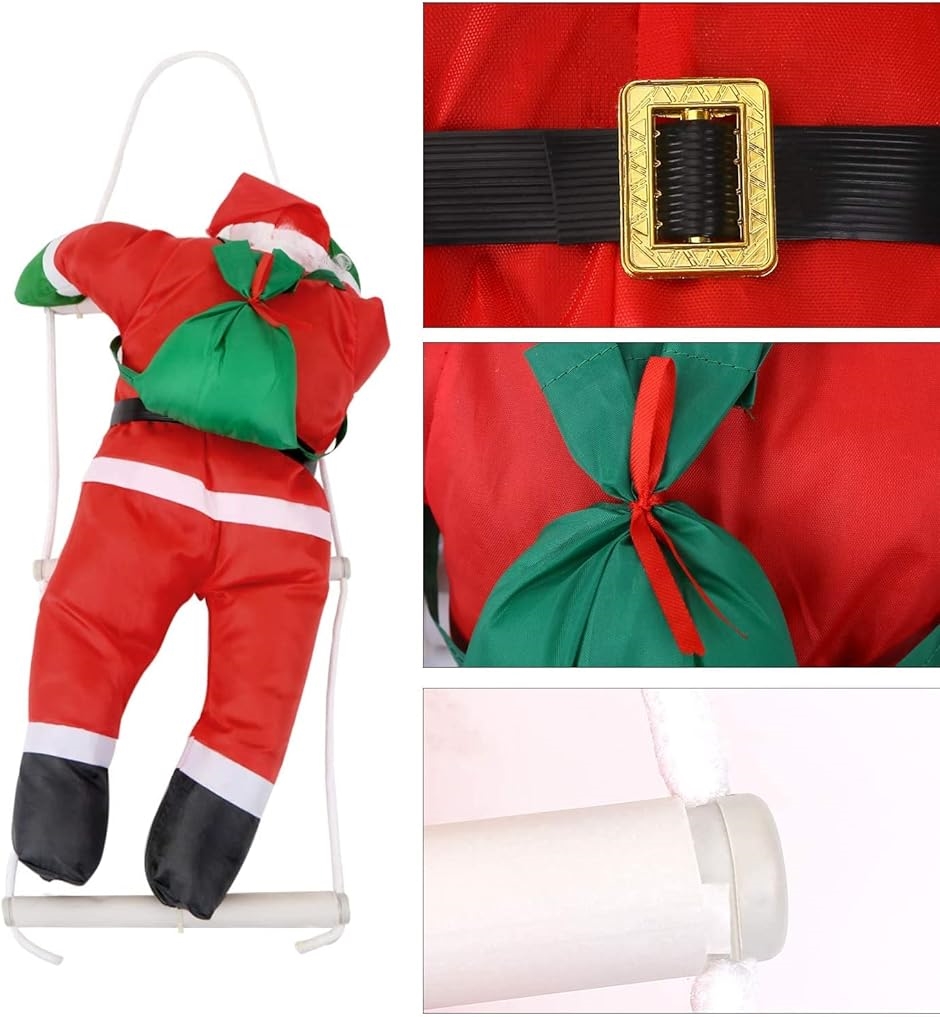 クリスマス飾り サンタはしご サンタクロース人形 壁飾り デコレーション Christmas 置物 吊り装飾用 おもちゃ( 50cm)｜horikku｜07