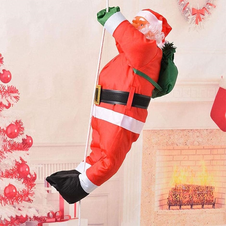 クリスマス飾り サンタはしご サンタクロース人形 壁飾り デコレーション Christmas 置物 吊り装飾用 おもちゃ( 50cm)｜horikku