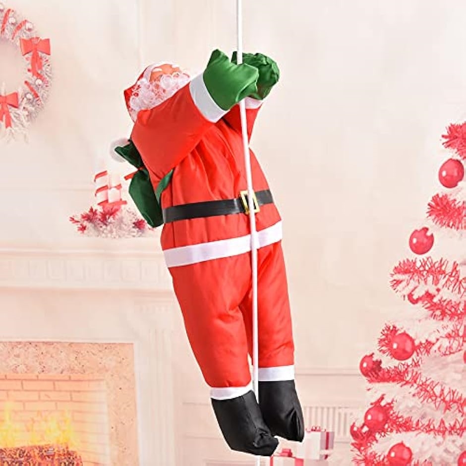 クリスマス飾り サンタはしご サンタクロース人形 壁飾り デコレーション Christmas 置物 吊り装飾用 おもちゃ( 50cm)｜horikku｜03