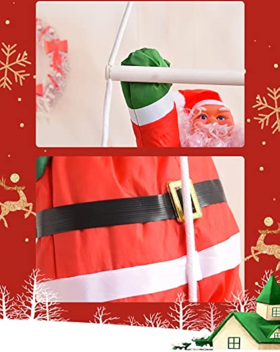 クリスマス飾り サンタはしご サンタクロース人形 壁飾り デコレーション Christmas 置物 吊り装飾用 おもちゃ( 50cm)｜horikku｜06