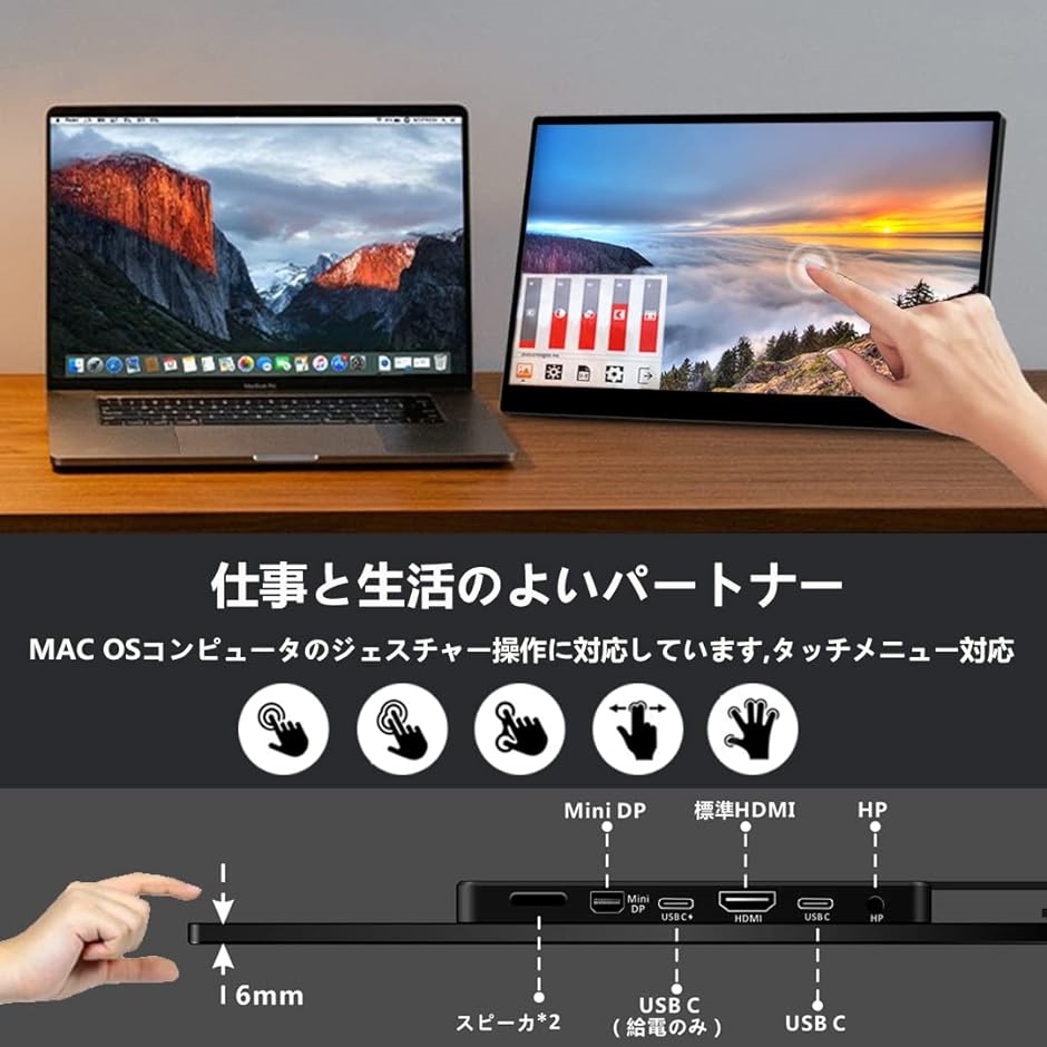 15.6インチ 有機el モバイルモニター タッチパネル 4K モバイルディスプレイ MDM