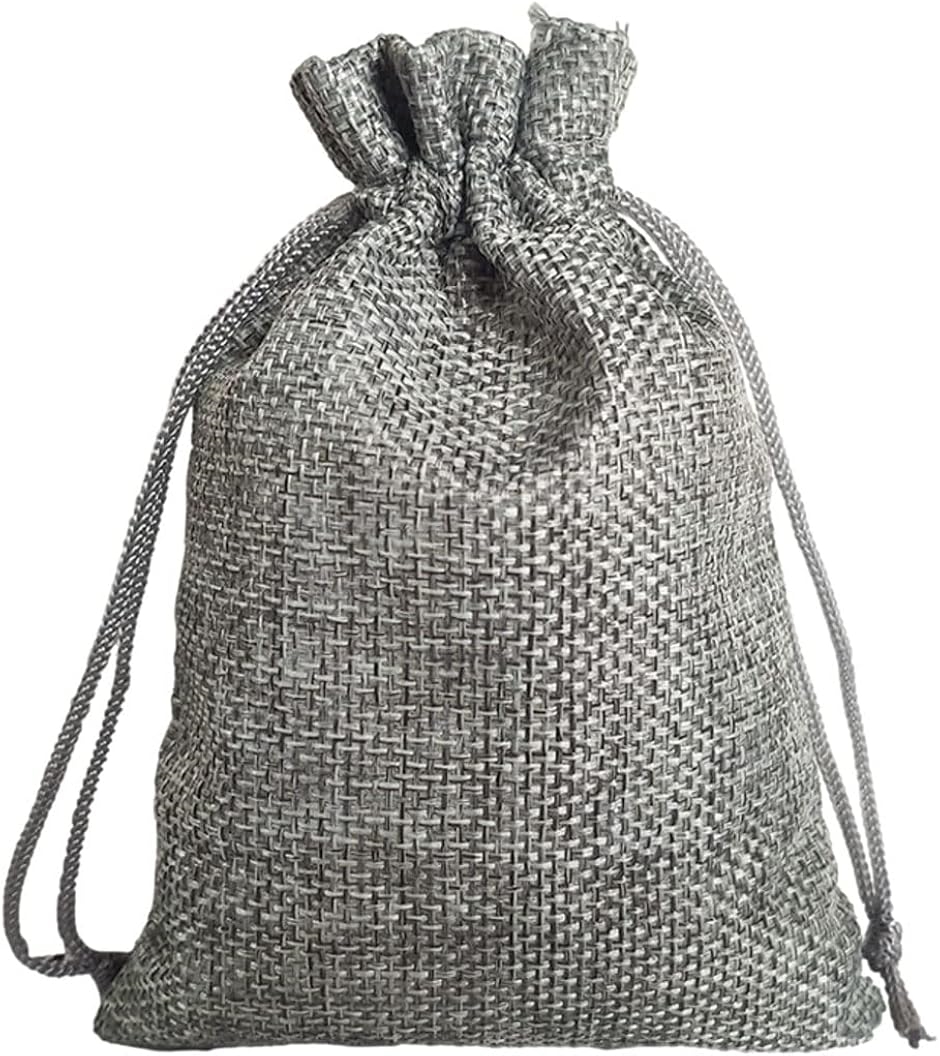 ラッピング 袋 15x20cm 20枚セット 紐付き 巾着(グレー) : スピード