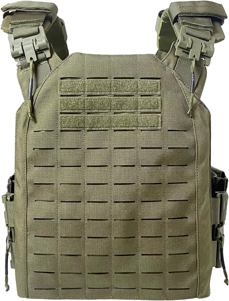 タクティカルベスト 軽量 プレートキャリア サバイバルベスト MOLLE モール サイズ調整可 レーザー切断 MDM( レンジャーグリーン)