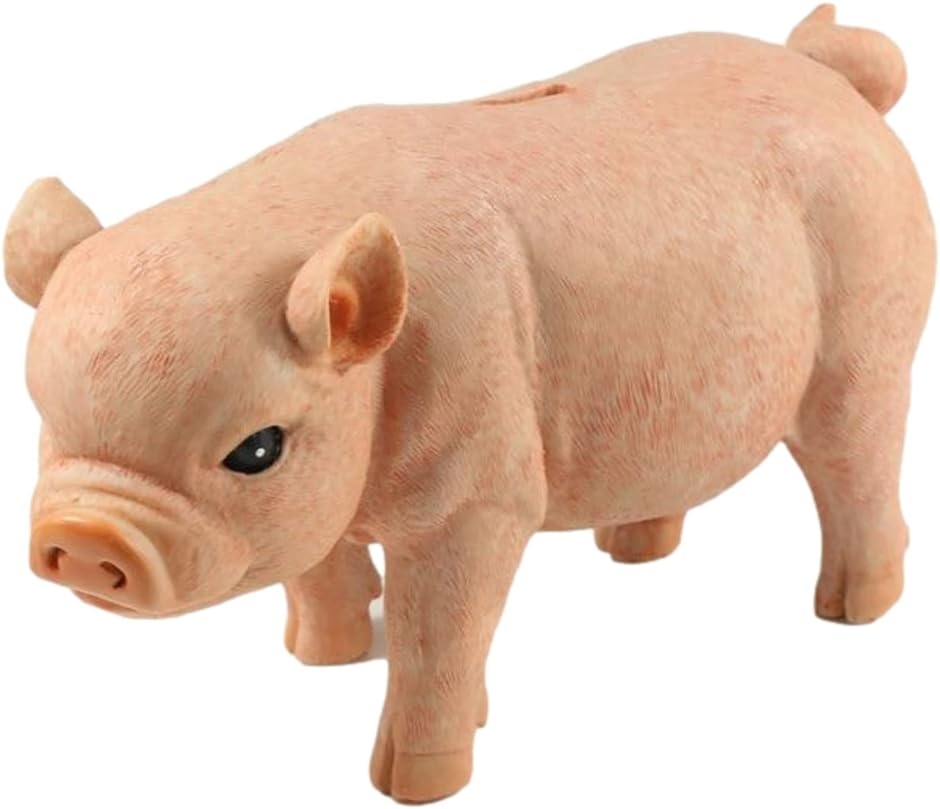 ぶたの貯金箱 ブタ 豚 動物 コインバンク ピギーバンク おもしろ 樹脂製( pink)