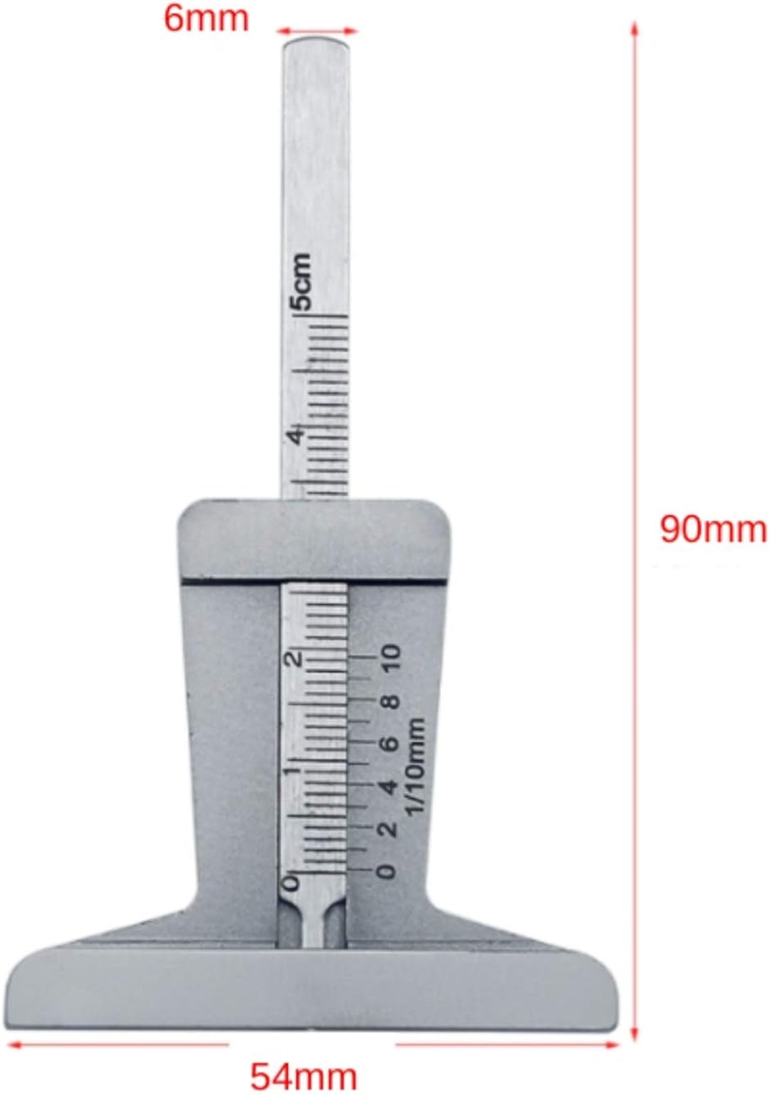 タイヤ デプスゲージ 溝 エアーゲージ 硬度計 手動 タイヤ溝測定ゲージ トレッド( 0-50mm)｜horikku｜07