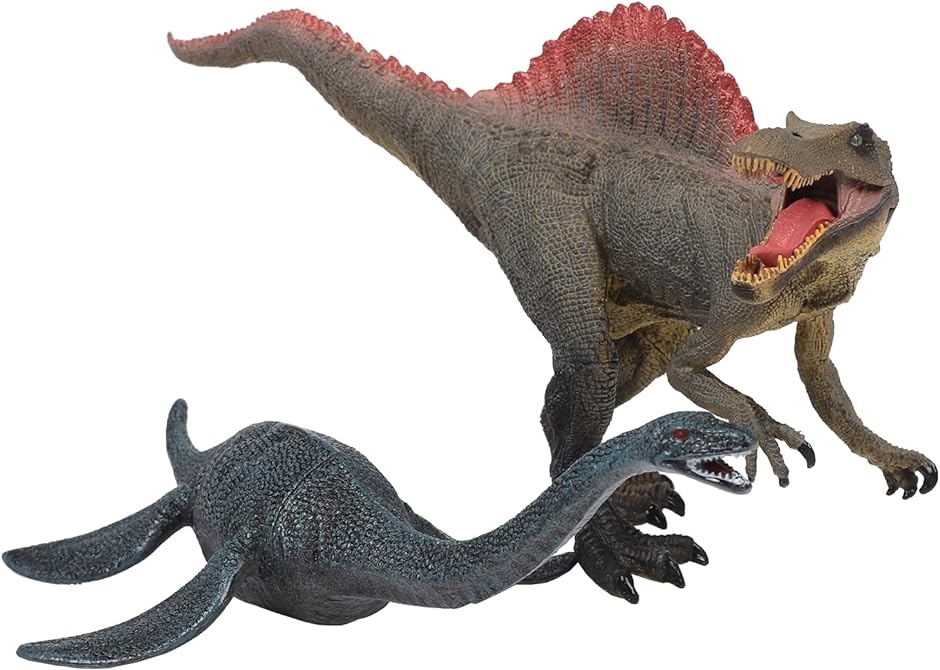 恐竜 おもちゃ 古代生物 フィギュア 肉食恐竜 海 人形 スピノサウルス＋プレシオサウルス2体｜horikku