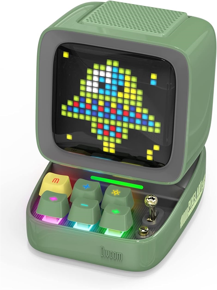 Ditoo-plus ポータブル Bluetoothスピーカー 3.55インチ LEDスクリーン ピクセルディスプレイ MDM( green)｜horikku
