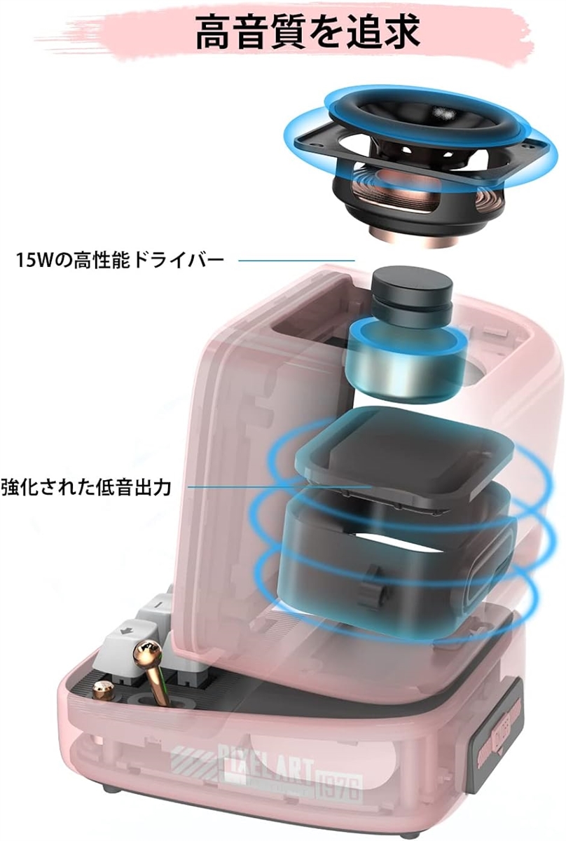 Ditoo-plus ポータブル Bluetoothスピーカー 3.55インチ LED