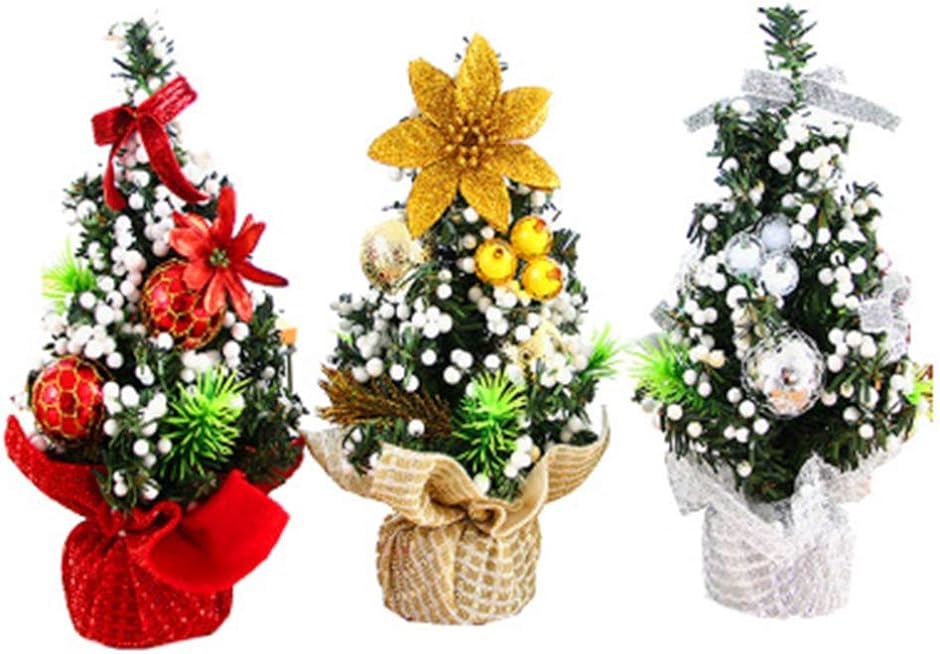 ミニクリスマスツリー クリスマス飾り クリスマス用品 雰囲気作り 室内装飾 置物 オーナメント 20cm 3個セット MDM