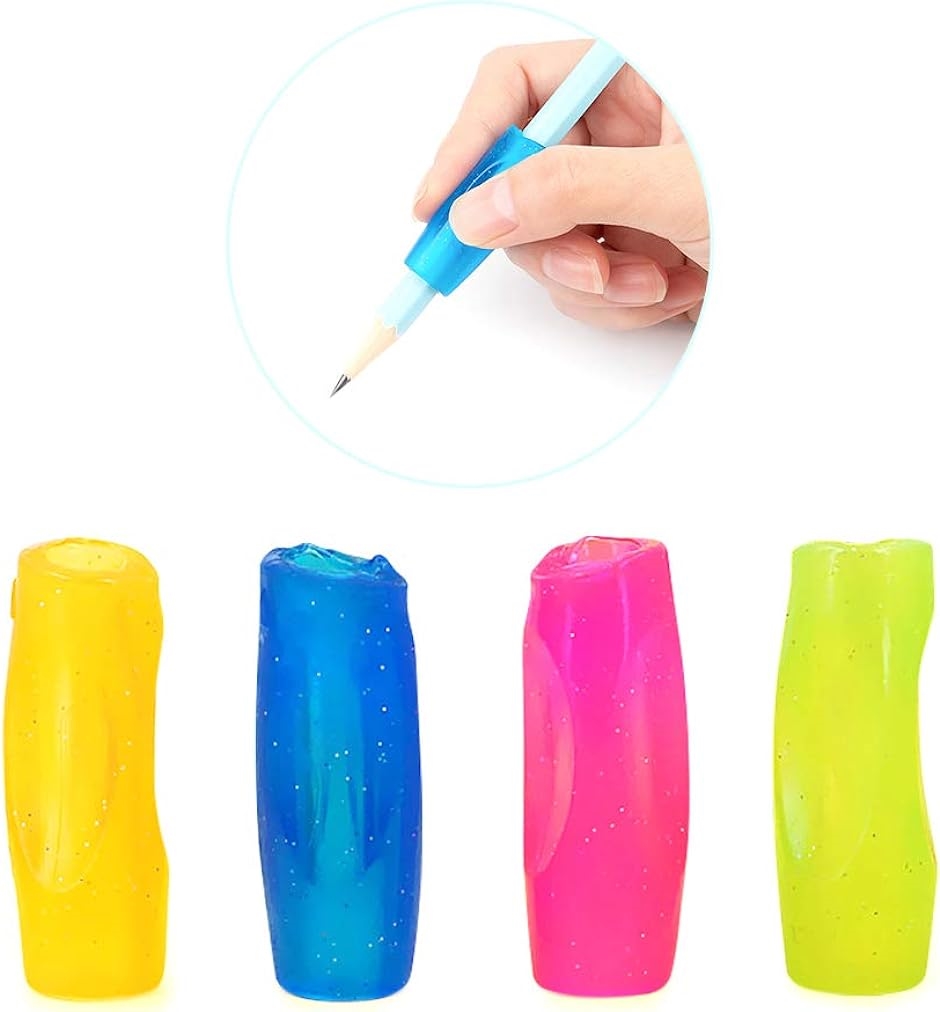 鉛筆 持ち方 グリップ 4個セット鉛筆グリップ 鉛筆持ち方 ペングリップ 正しい持ち方 ペンの持ち方 鉛筆セット 補助 大人用( 4色)｜horikku｜09