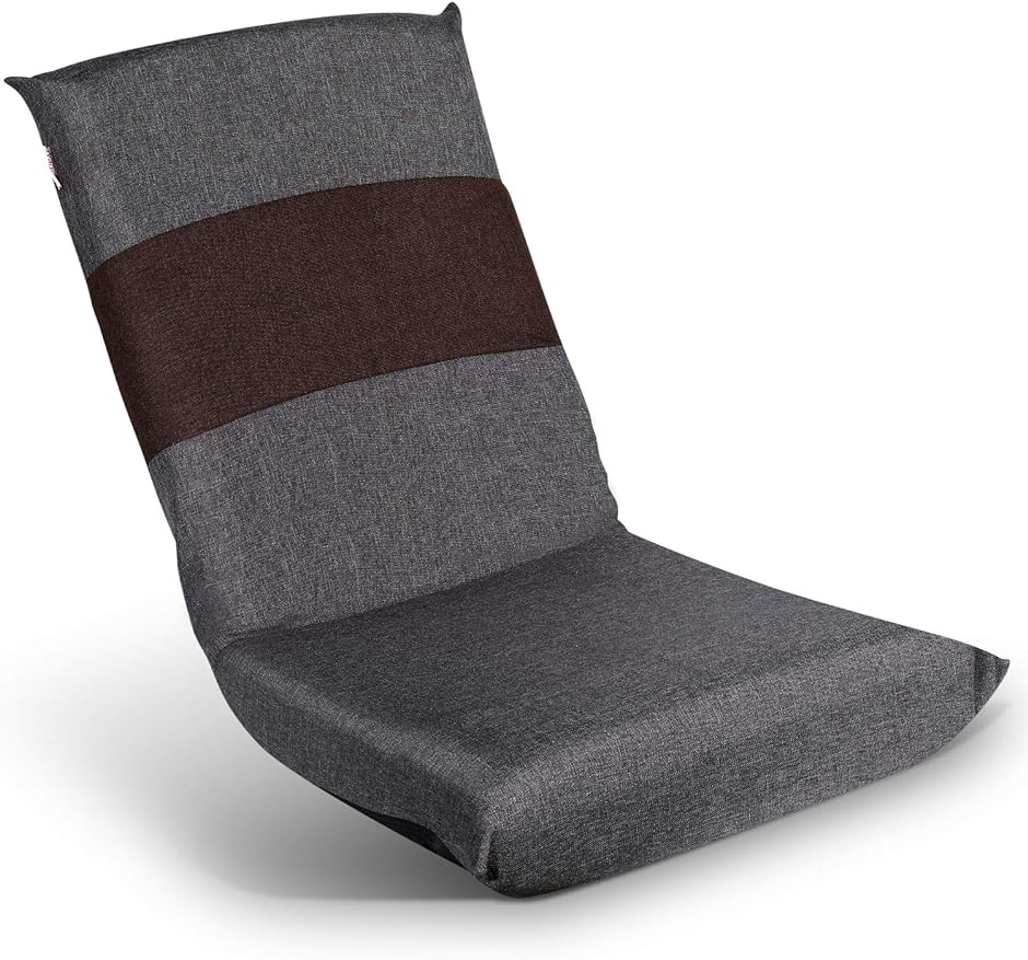 座椅子 テレワーク フロアチェア 低反発 6段階リクライニング コンパクト 疲れにくい 折り畳み 収納便利( グレー)