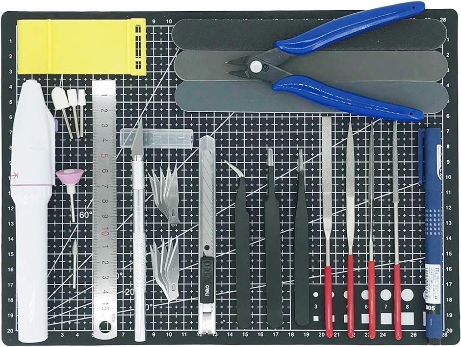 プラモデル工具セット ガンプラ工具 模型工具 プラモ工具 クラフトツール ２３種類( BK)