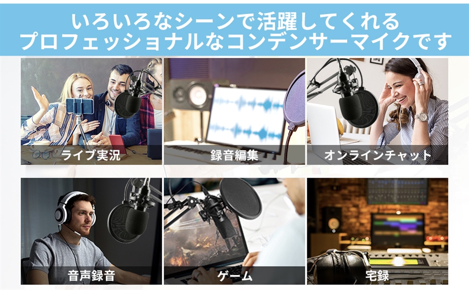 AnXX コンデンサーマイク USB XLR PC エコー機能付き 単一指向性 AnXX コンデンサーマイク USB XLR PC エコー機能付き 単一指向性