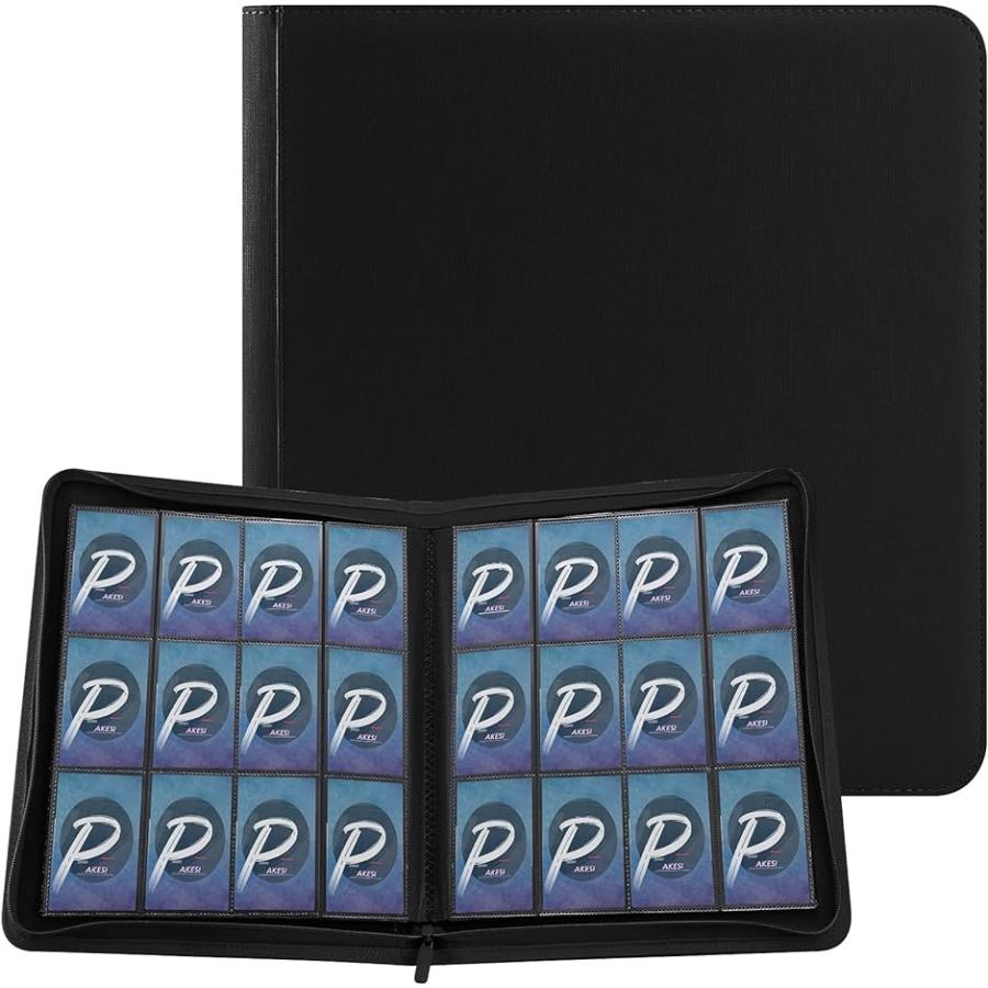 PAKESIスターカードカードファイル12ポケット 480枚収納( ブラック)