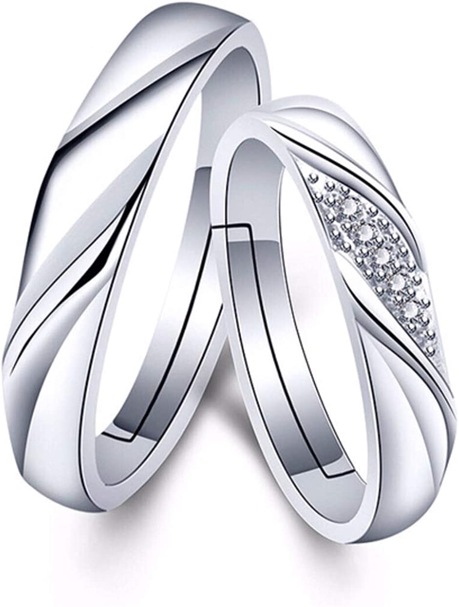 Yahoo! Yahoo!ショッピング(ヤフー ショッピング)ペアリング 2個セット フリーサイズ 父の日 シルバー 指輪 婚約指輪 結婚指輪 彼女 彼氏 レディース メンズ カップル（ O）