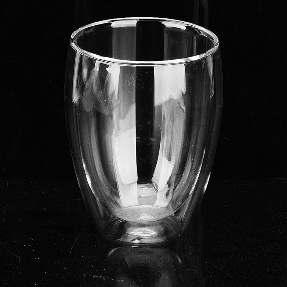 ダブルウォール グラス タンブラー 二重構造 耐熱 カップ( 350ml 2個セット,  高さ：約12cm 幅：約8.3cm)｜horikku｜02