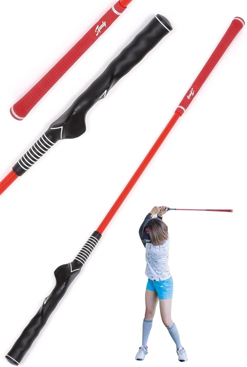 ゴルフ練習 軽量シャフト 運動 スティック スイング練習器 室内練習 レッド MDM( 赤,  83cm)