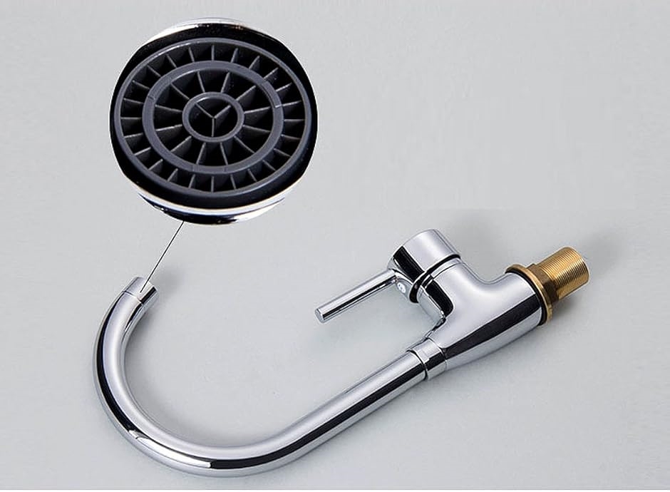 キッチン 洗面用 シングルレバー 混合水栓 360°回転 グースネック 洗面