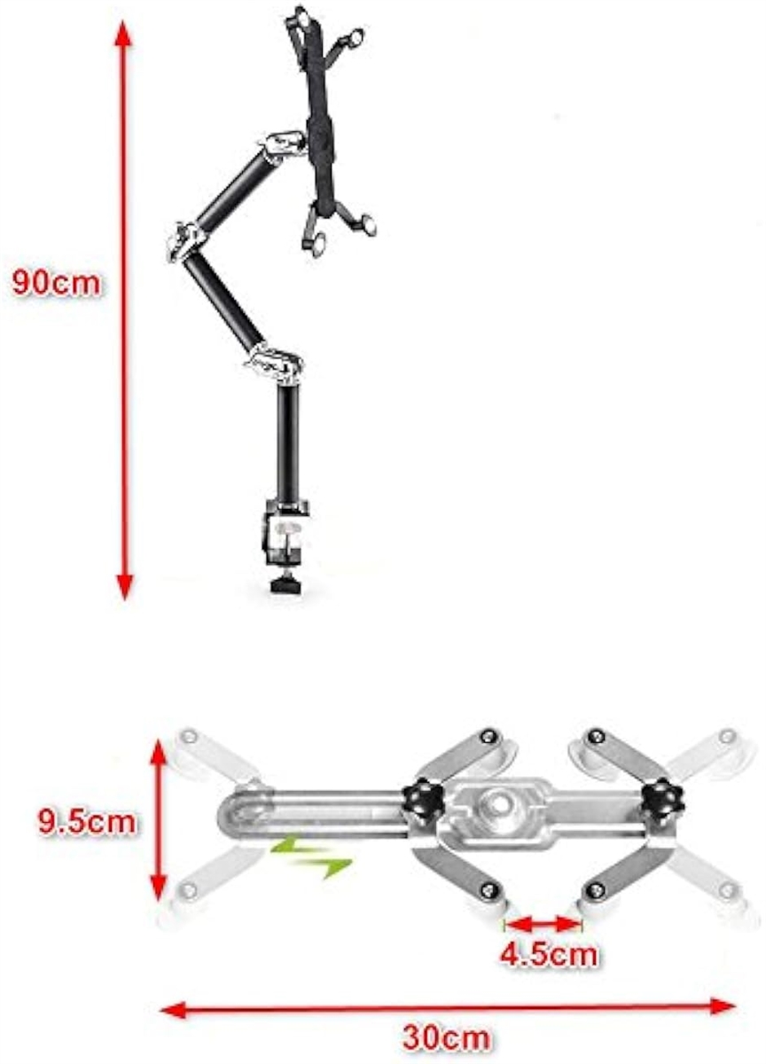 iPad タブレット スタンド ホルダー 車載 シートレールマウント 壁かけ 机 デスク 360度回転 角度調整可能｜horikku｜05