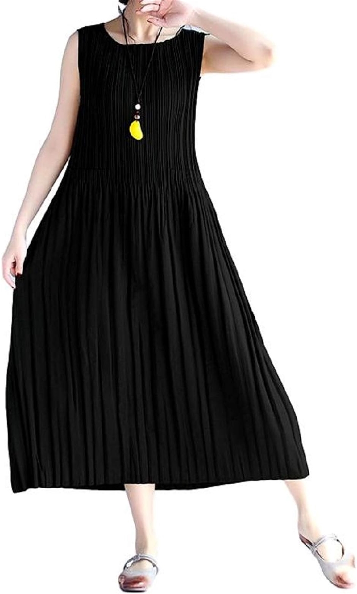 ニブンノイチスタイル ノースリーブ きれいめ ロング プリーツ レトロ