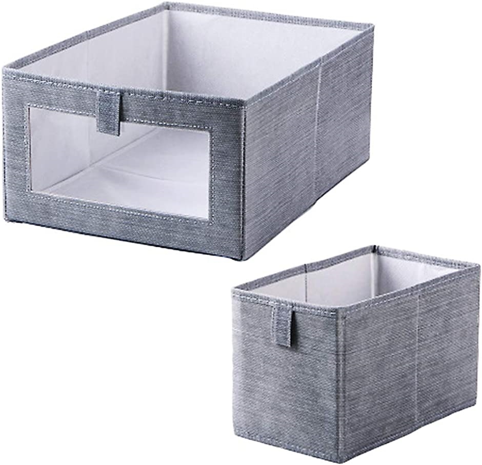 収納ボックス 布製 収納キューブケース 折りたたみ式 2セットグレー( グレー)