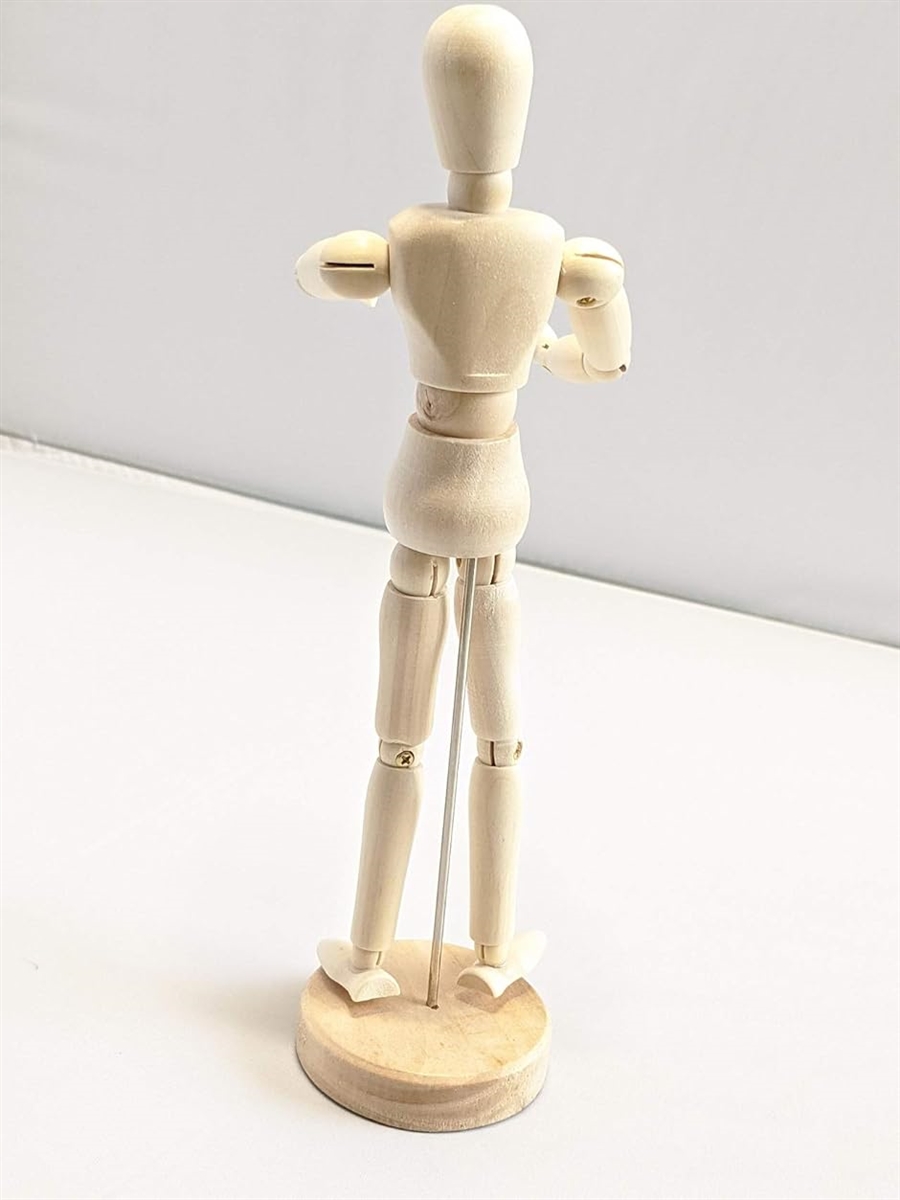 デッサン人形 木製 モデル ドール 美術 スケッチ 関節 可動 絵画 2体セット( 2体セット（20cmx2体）)