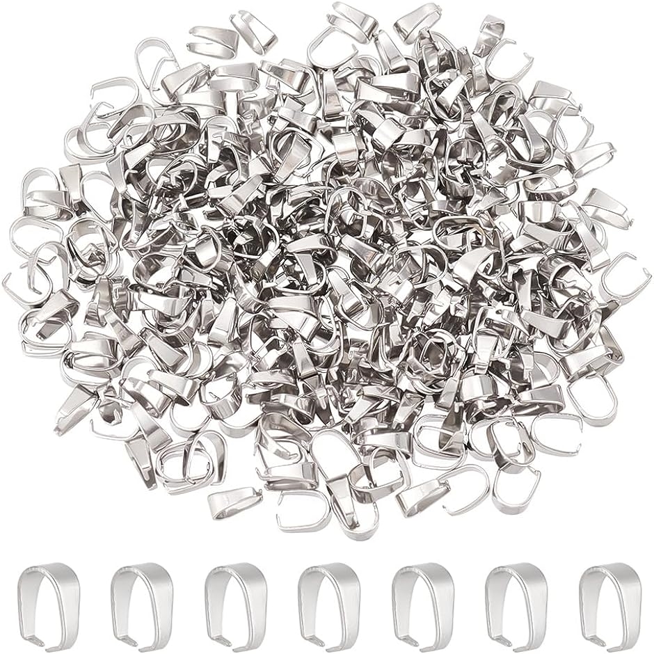 ステンレスバチカン 304ステンレス製スナップオンベイル ピンチベイル ピンチクラスプ MDM( ステンレス色#1-300個,  3x7mm)