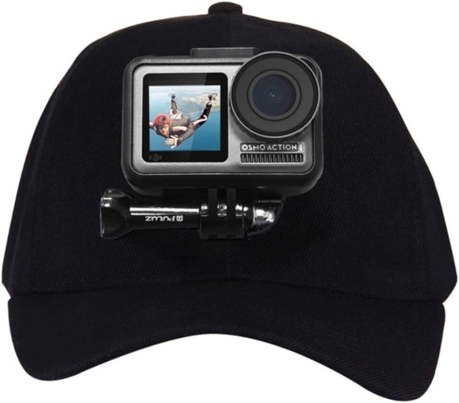 GoPro カメラ マウント キャップ アクションカメラ アクセサリー 帽子 旅行 登山 ハイキング 動画撮影 に ブラック( 黒)｜horikku｜02