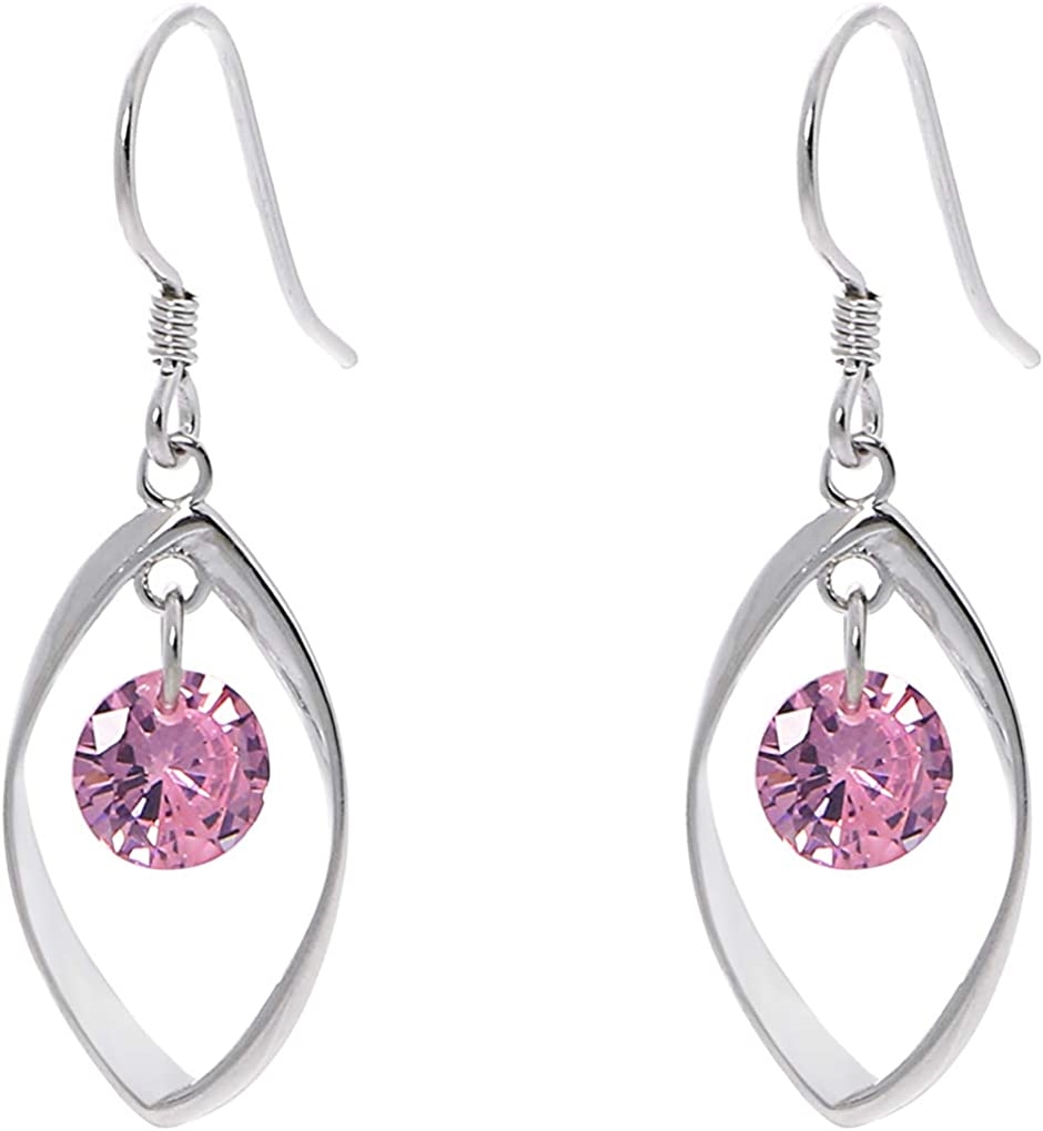 ピアス レディース 人気 葉 揺れる スタッド シルバー925 キュービックジルコニア 金属アレルギー対応 大小 MDM( レッド Small)