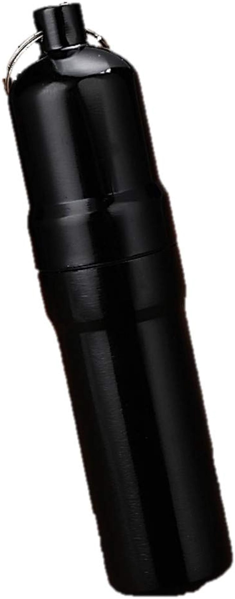 携帯 タバコケース ピルケース 防水ケース 薬ケース マッチ シガレットケース キーホルダー アルミ 01(01 ブラック, 5本仕様)