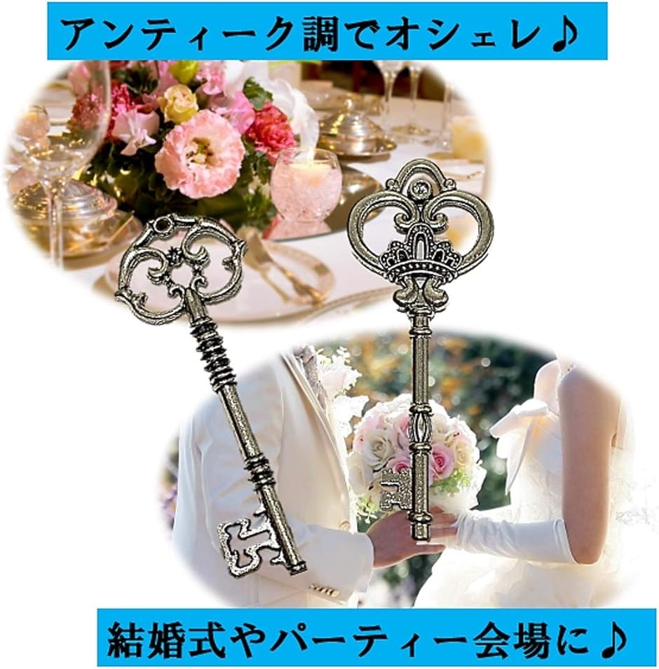 アンティーク調 スケルトンキー 鍵 20個セット チャーム DIY