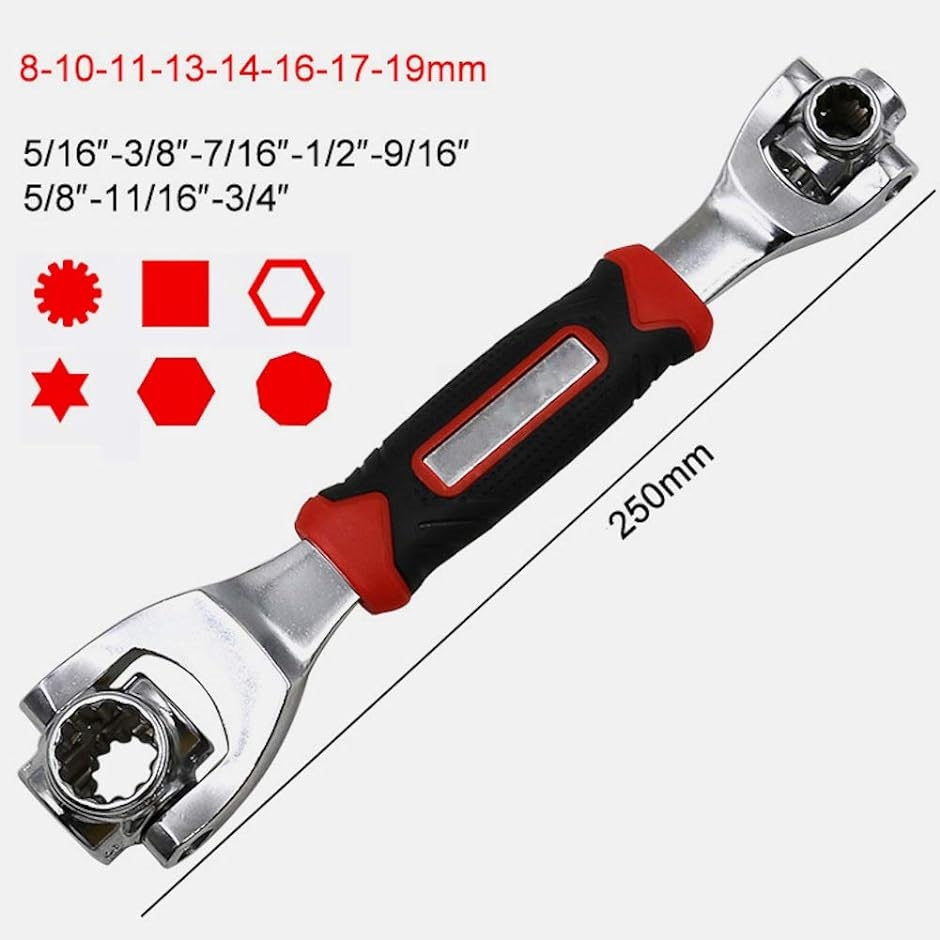 貫通式 マルチソケット ラチェット レンチ 360度回転 バイクツール DIY 工具( シルバー)｜horikku｜05