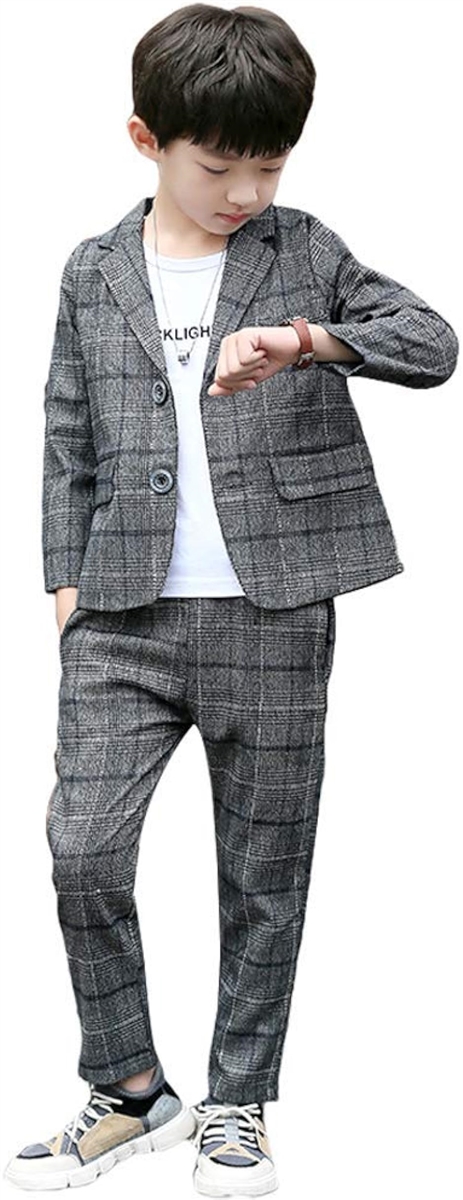 フォーマルスーツ キッズ チェック柄 2点セット 発表会 紳士服