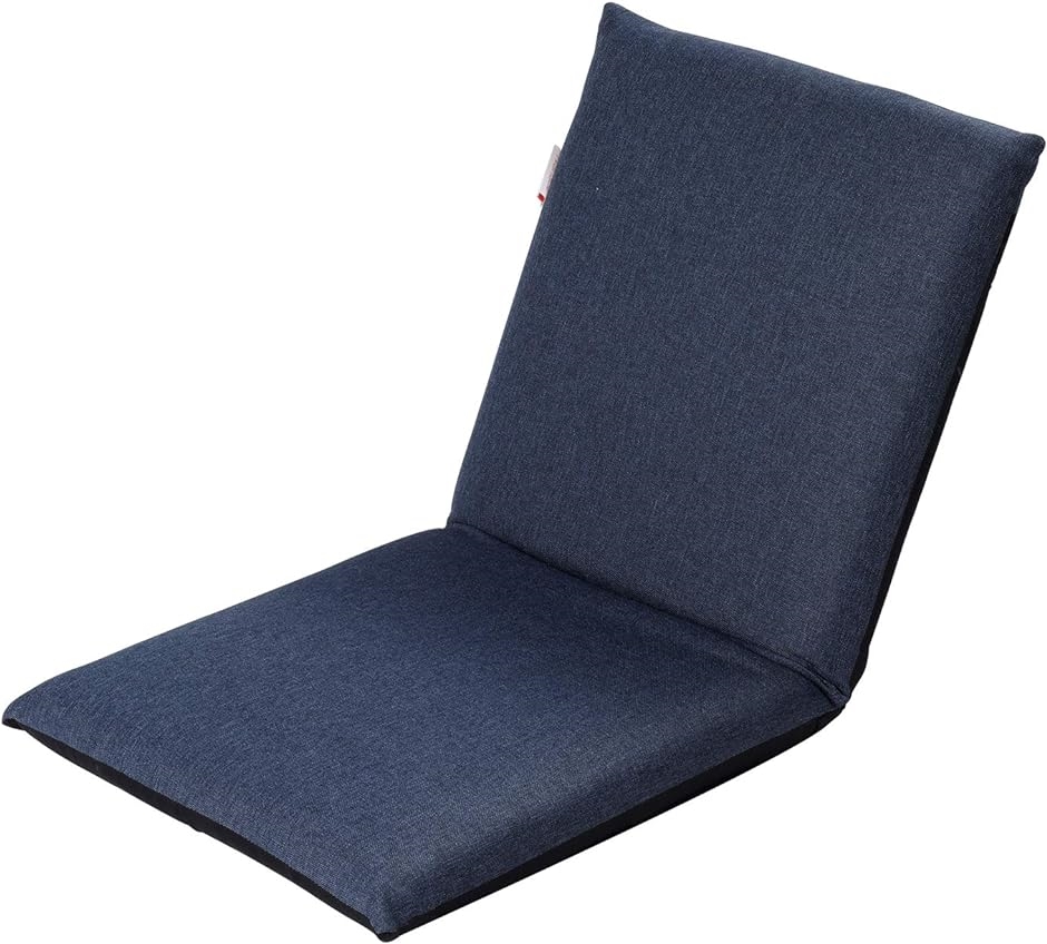 座椅子 フロアチェア スリム ハイバック低反発ウレタン 6段階リクライニング カバーが洗える 省スペース 収納便利( ブルー)