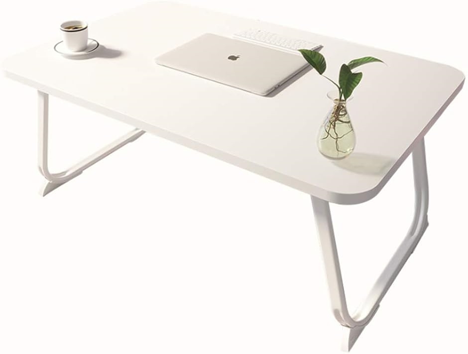 折り畳みテーブル ローテーブル ラップトップテーブル アウトドアテーブル 座卓 折りたたみ 軽量( ホワイト,  60x40x28cm)