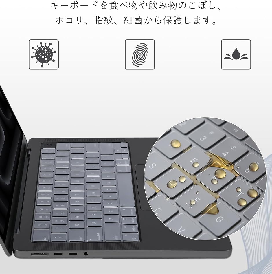 US英語配列 2026〜2022 MacBook Air 13/15 Pro 14/16 NEO - MDM (透明