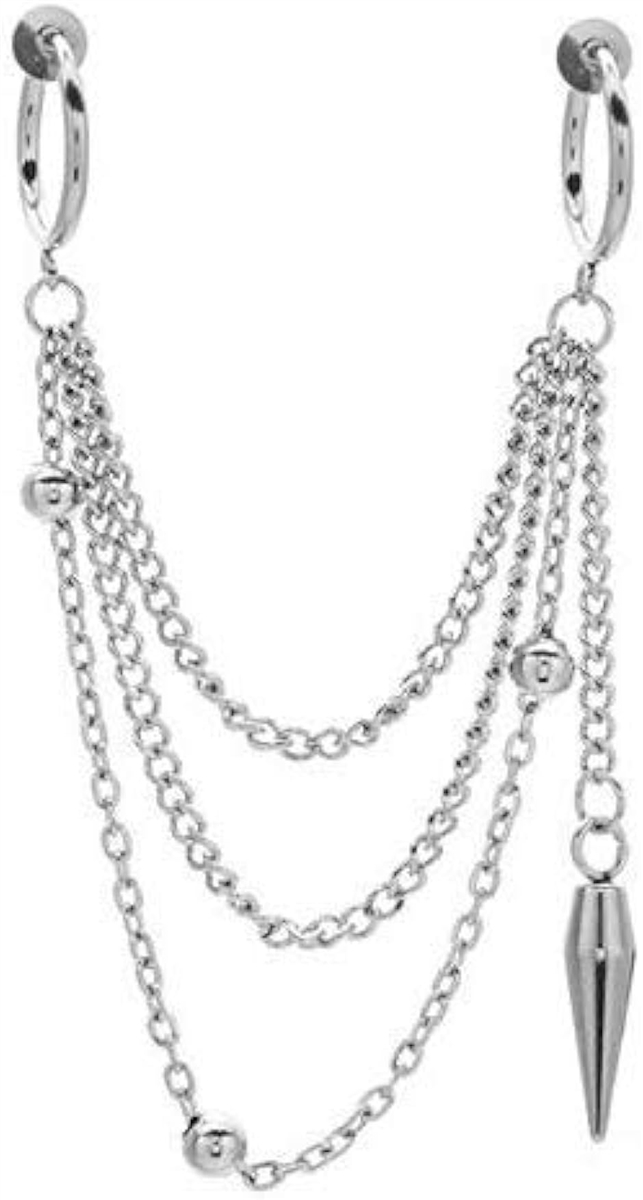 Yahoo! Yahoo!ショッピング(ヤフー ショッピング)イヤリング ロングチェーン フェイクピアス スパイク アクセサリー