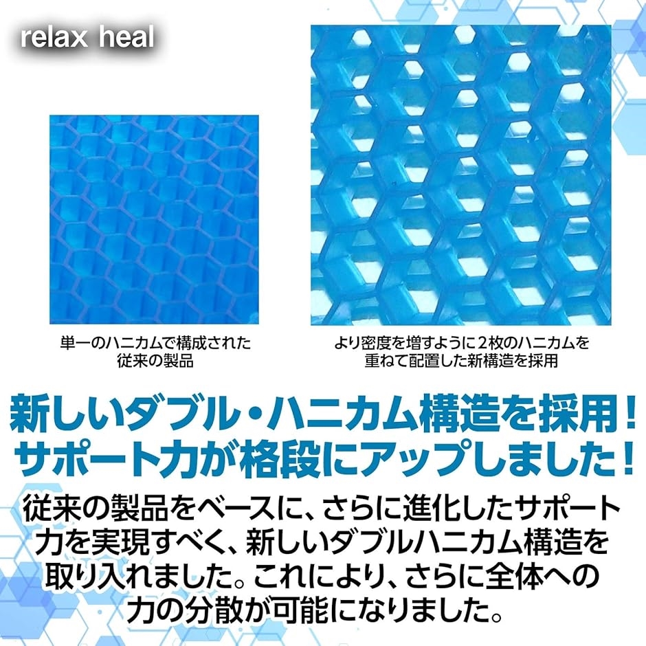 relaxheal ゲルクッション 椅子 お尻が痛くならない ジェルクッション relaxheal ゲルクッション 椅子 お尻が痛くならない ジェルクッション