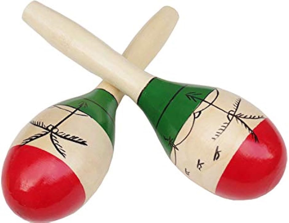 マラカス Maracas ラテンパーカッション 木製 ウッド 打楽器 シェイカー 玉子型 Egg 2本組( 椰子の木,  24.5cm)｜horikku｜07