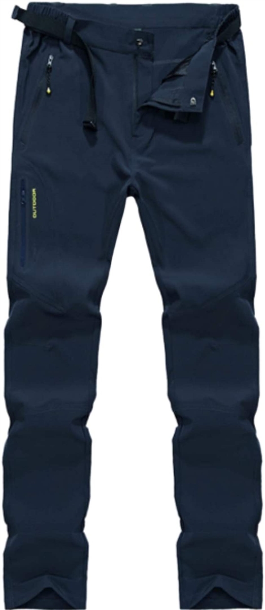 トレッキング パンツ 撥水 ストレッチ 速乾 通気性 レディース 吸汗 ベルト付き ズボン Navy( ネイビー,  XL)