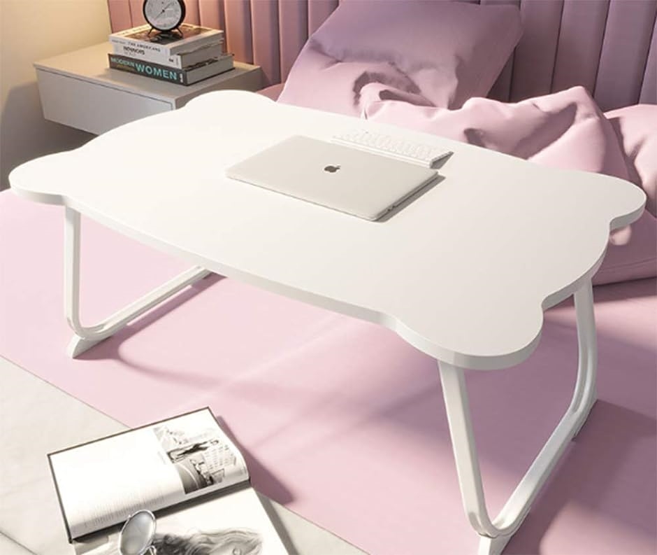 折り畳み テーブル パソコンデスク 座卓 ベッドテーブル ラップトップテーブル アウトドア 多機能( ホワイト)