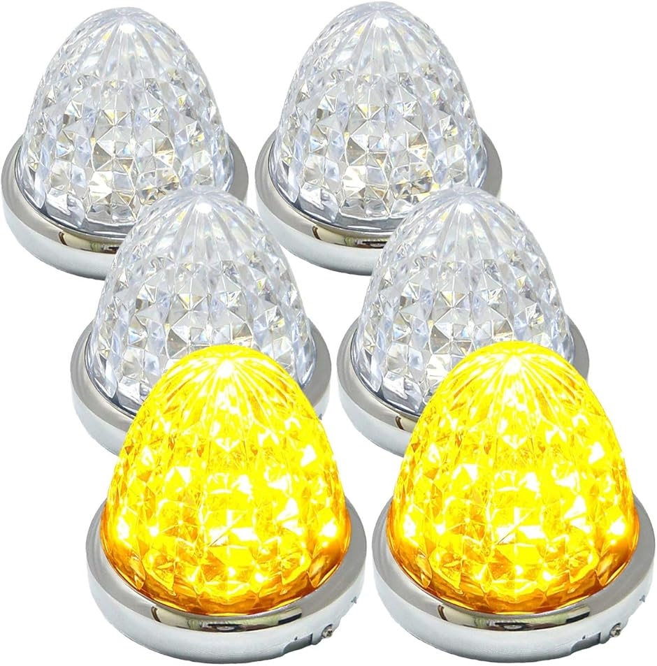 互換品】 24V トラック用 LED マーカーランプ サイド 8面クリスタル