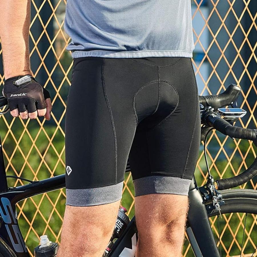 メンズ サイクルパンツ サイクリングパンツ 自転車パンツ レーサーパンツ ストレッチ 4Dパッド 夏 弾力( グレー,  Medium)