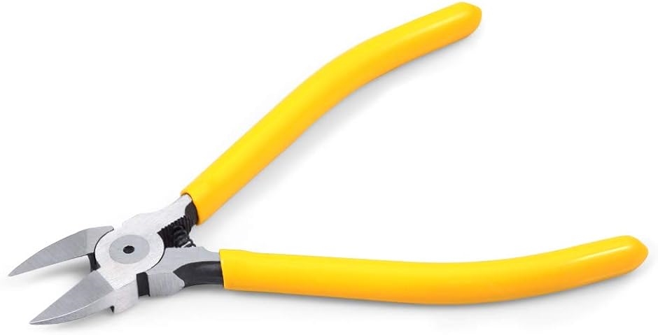 プラスチックニッパー 166mm 薄刃ニッパー(黄色, 6インチ) : スピード
