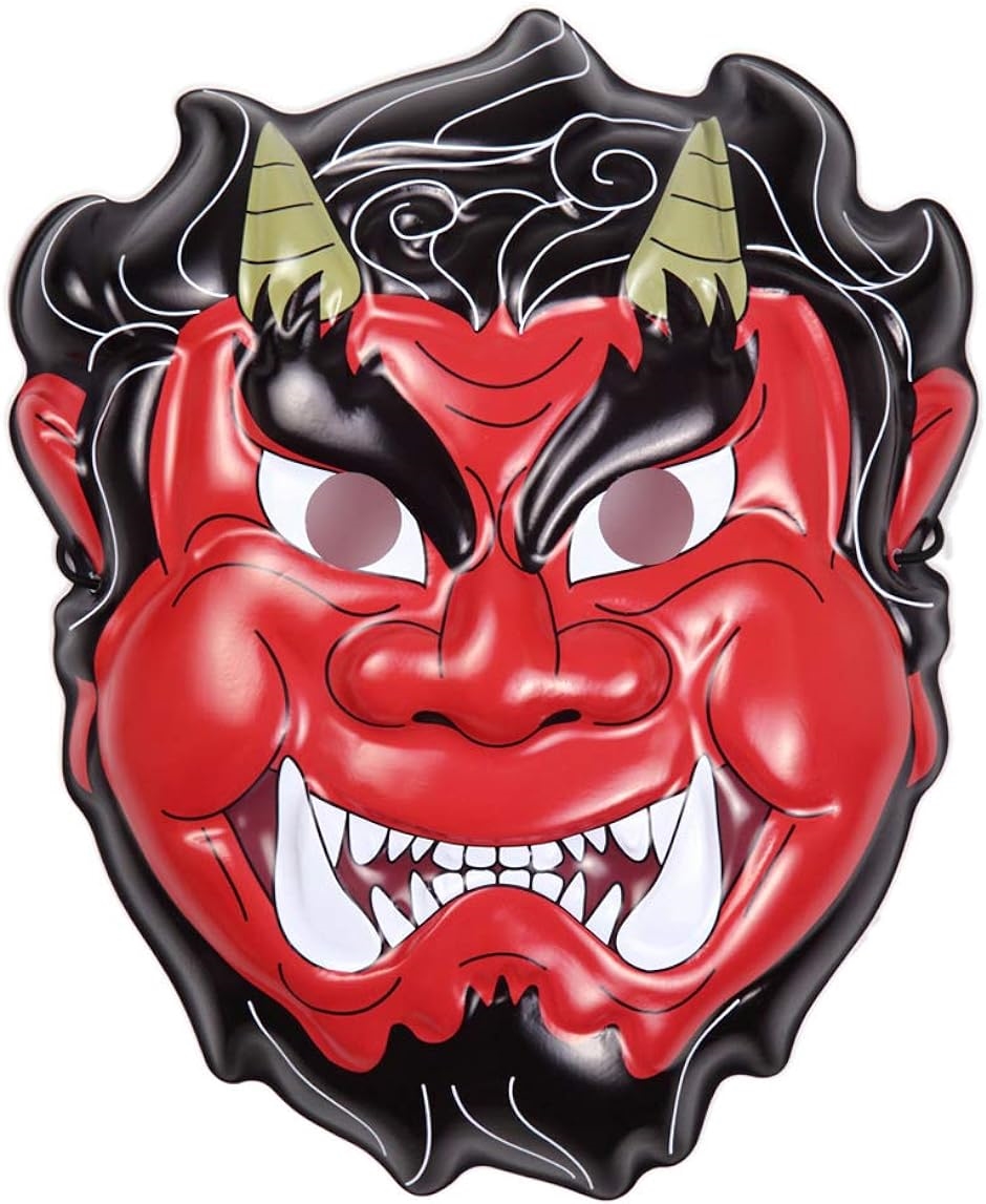 節分専用 超リアル 3D 鬼のお面 サイズ大きめ 大人用 赤鬼お面タイプB